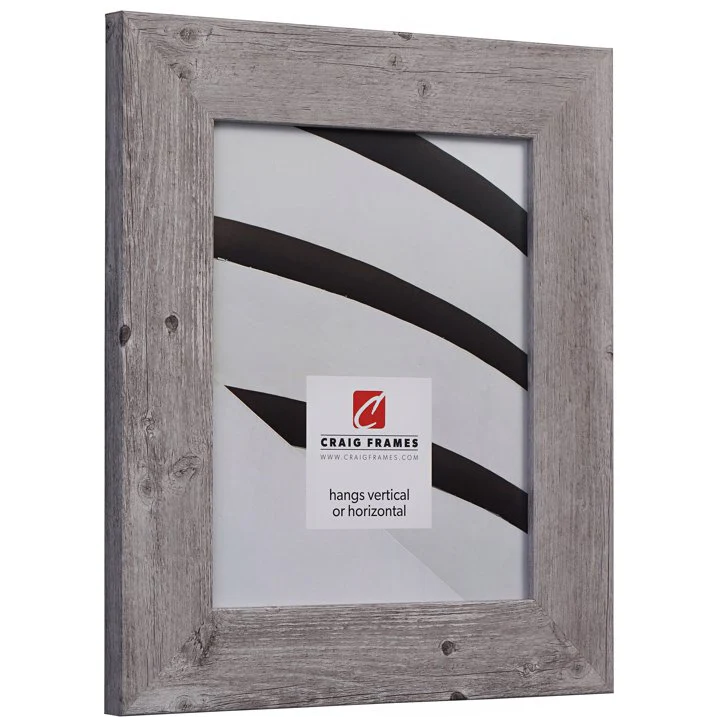 American Barn Picture Frame, Faux Light Grey Oak Barnwood - Image 2