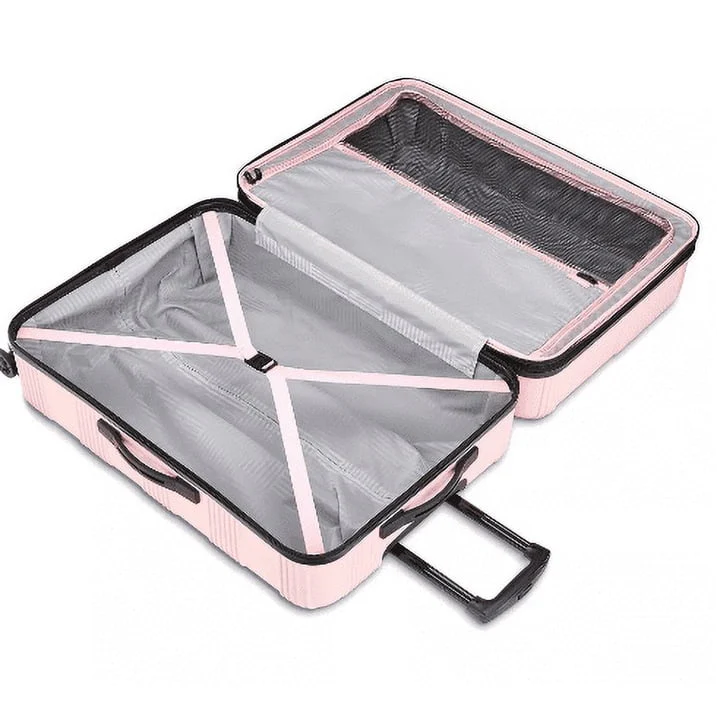 NXT Checkered Hardside Carry On Spinner Suitcase Baby Pink - Image 4