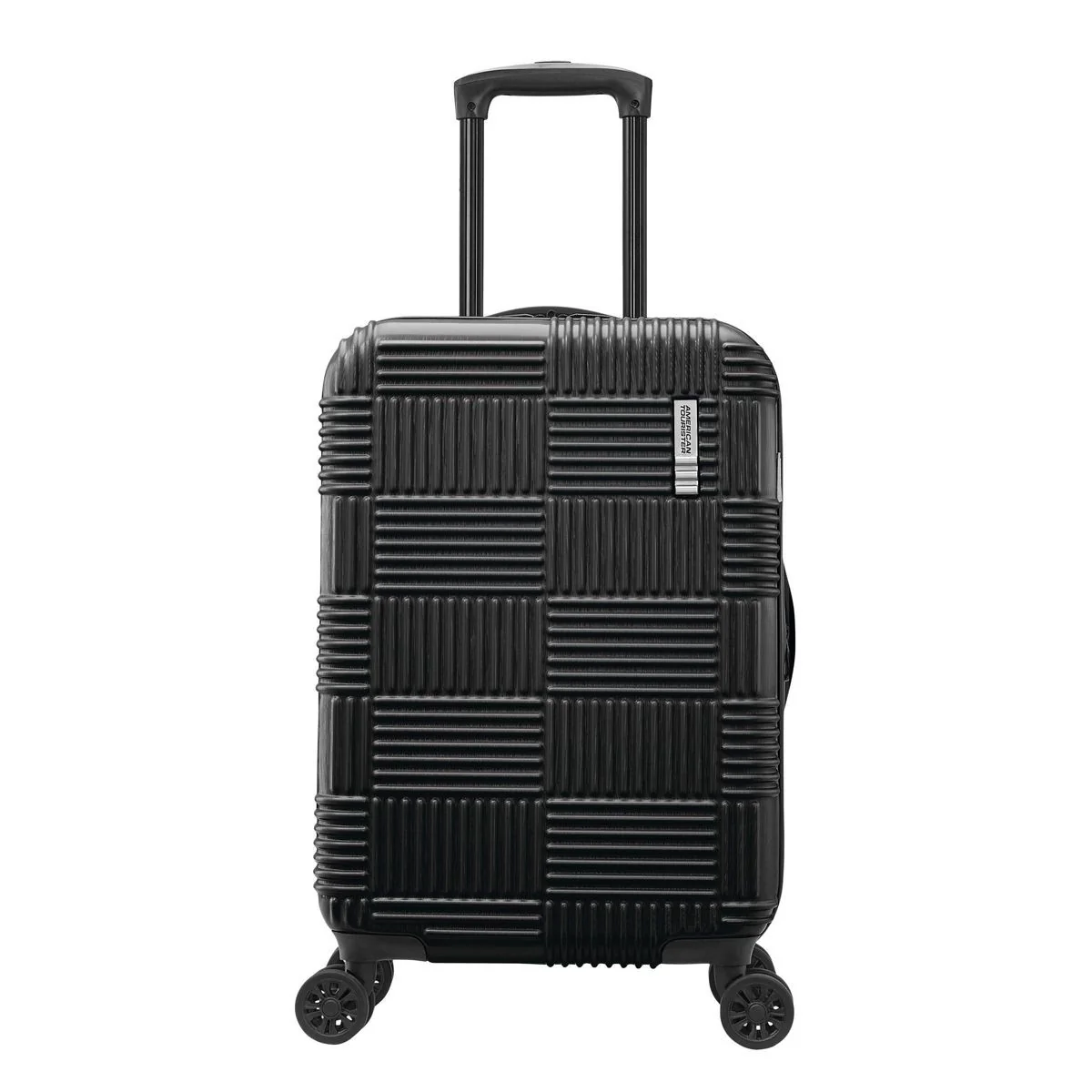 American Tourister NXT Hardside Large Checked Spinner Suitcase - Black