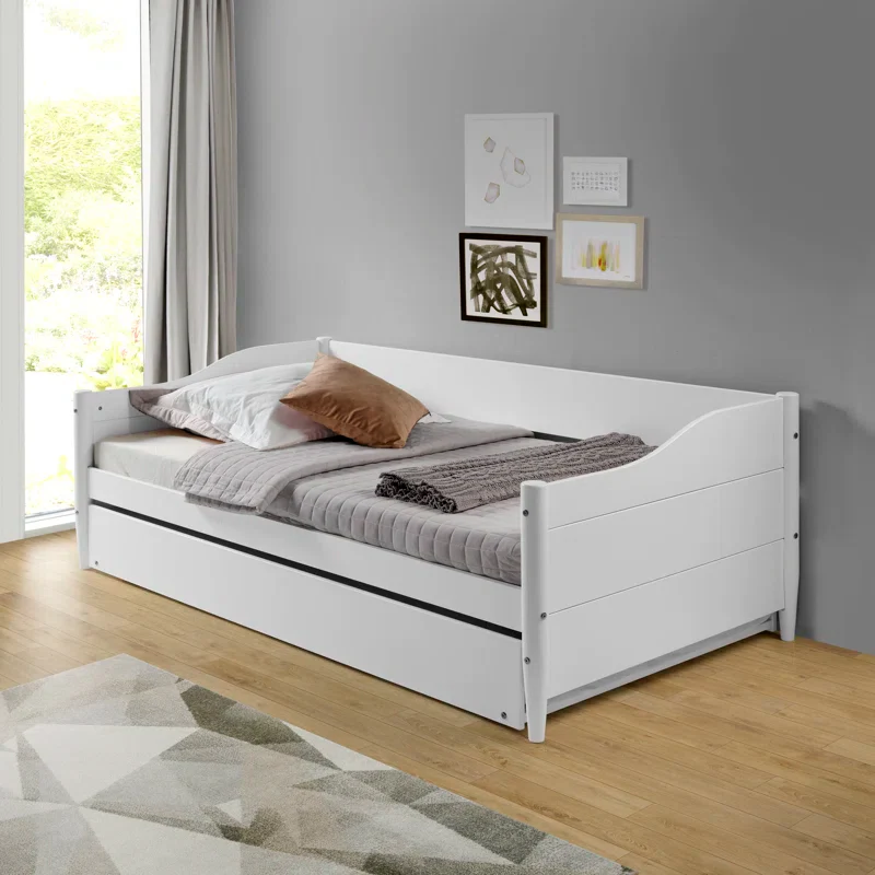 Anayelli Solid Wood Classic Daybed with Trundle - Image 3