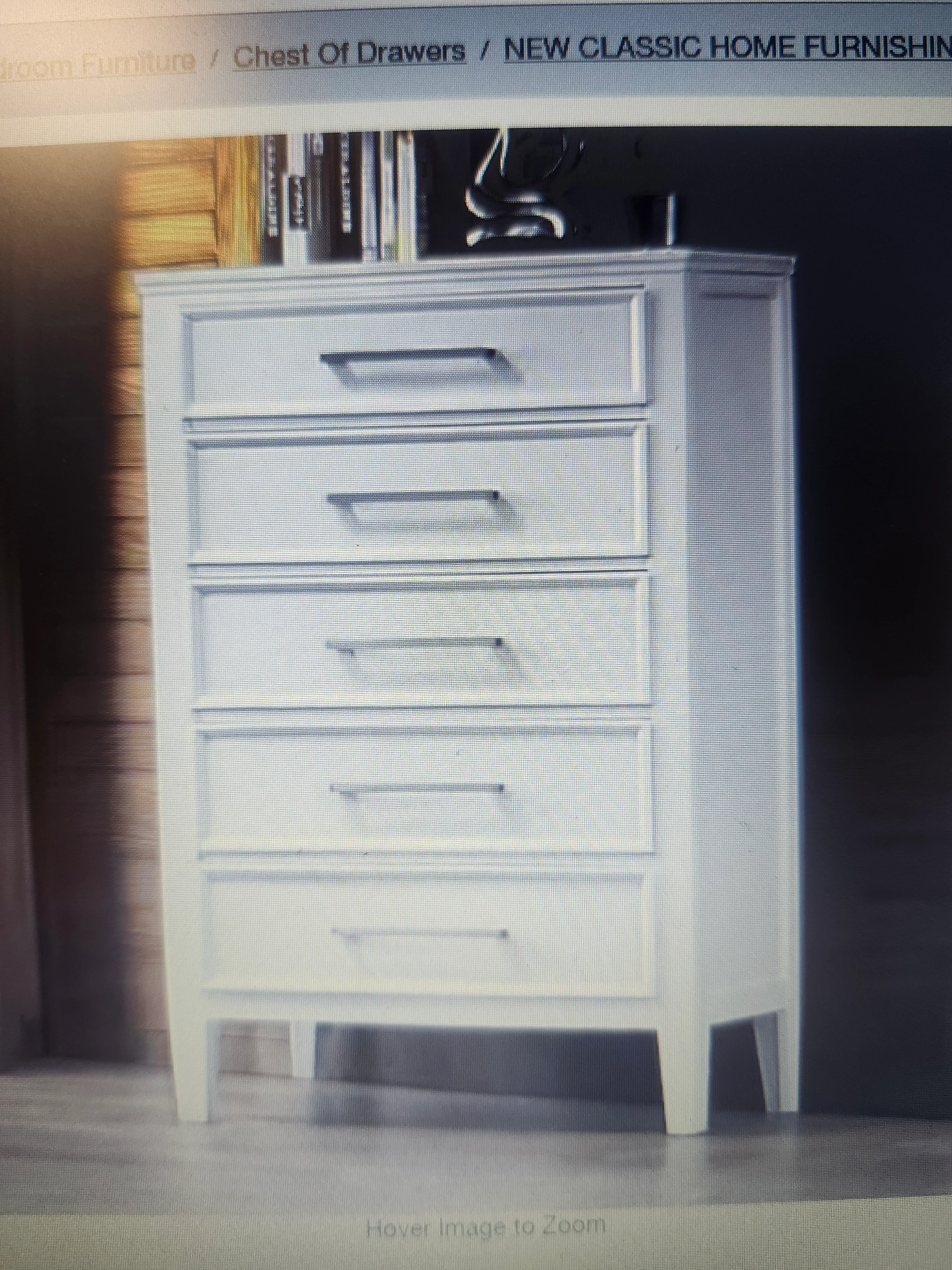 Andover White 5-drawer 35 in. Chest SHOWROOM ITEM