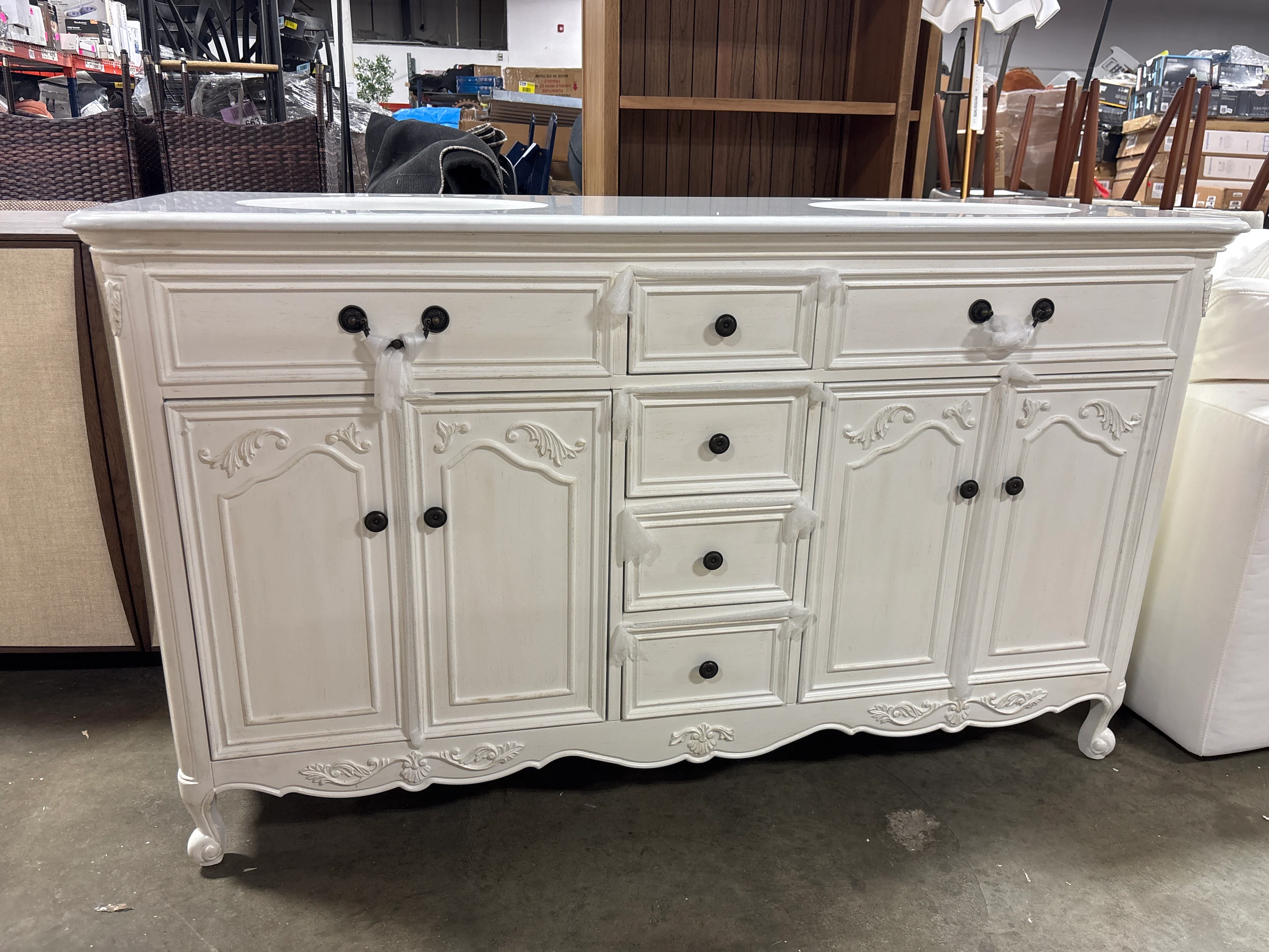 Angelique 60'' Double Bathroom Vanity with Top SHOWROOM ITEM - Image 2