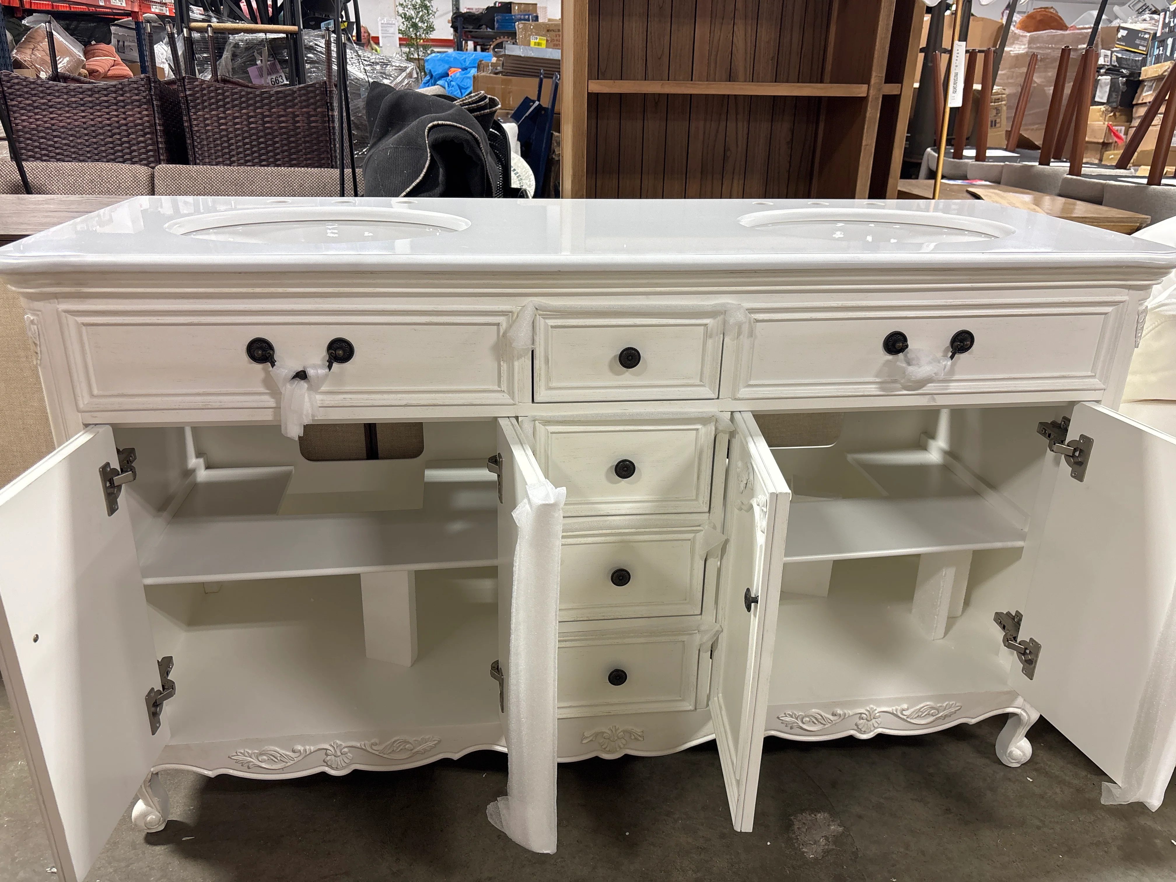 Angelique 60'' Double Bathroom Vanity with Top SHOWROOM ITEM - Image 4