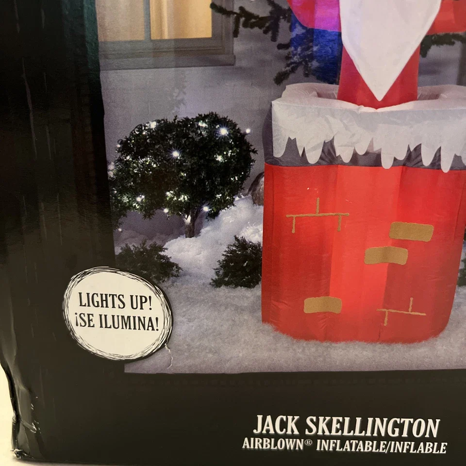Animated Christmas Airblown Inflatable Jack Skellington in Chimney, final cut - Image 5