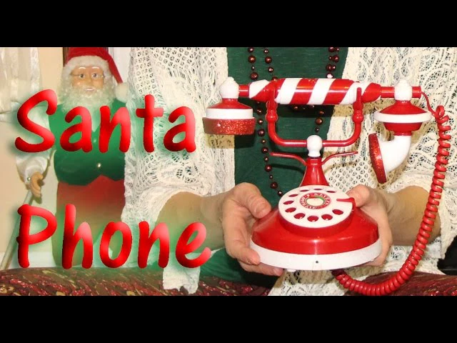 Animated Christmas Candy Striped North Pole Antique Telephone, final cut - Image 3