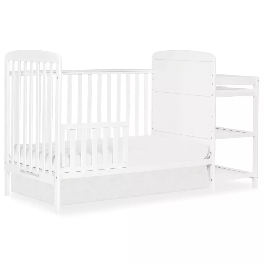 Anna 4 in 1 Full-Size Crib and Changing Table Combo in White - Image 2