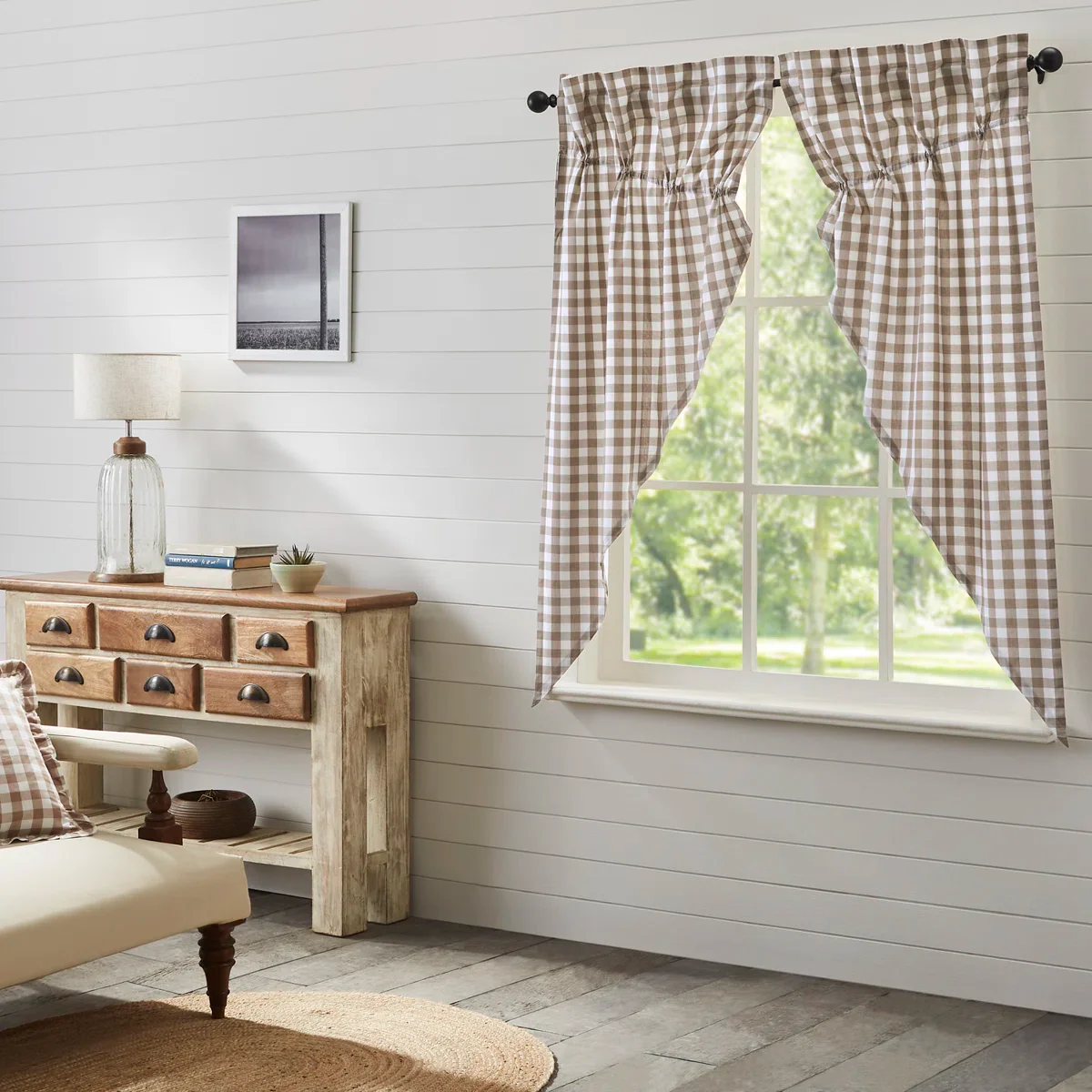 Annie Buffalo Check Cotton Gingham Room Darkening Rod Pocket Curtain Panels (Set of 2) - Image 2