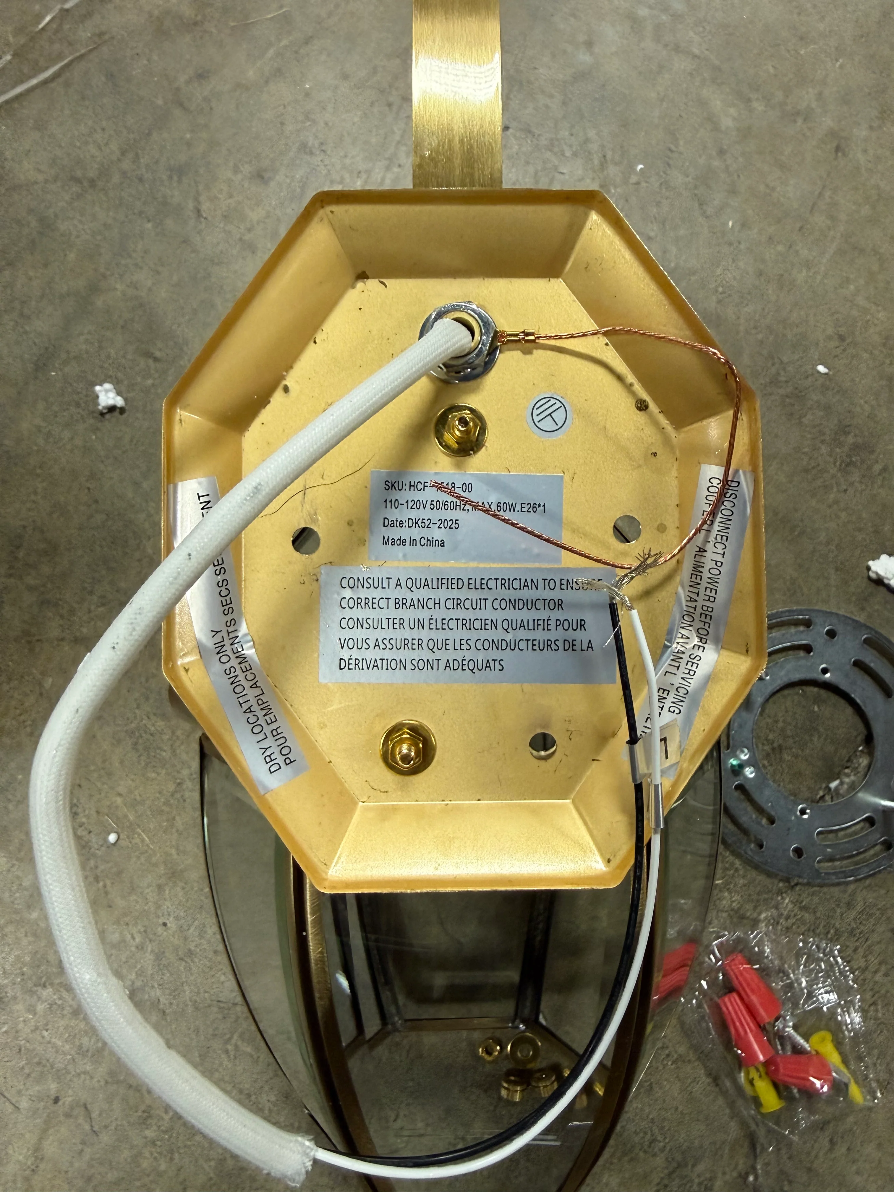 Antique Brass Hardwired Outdoor Wall Light - Image 8