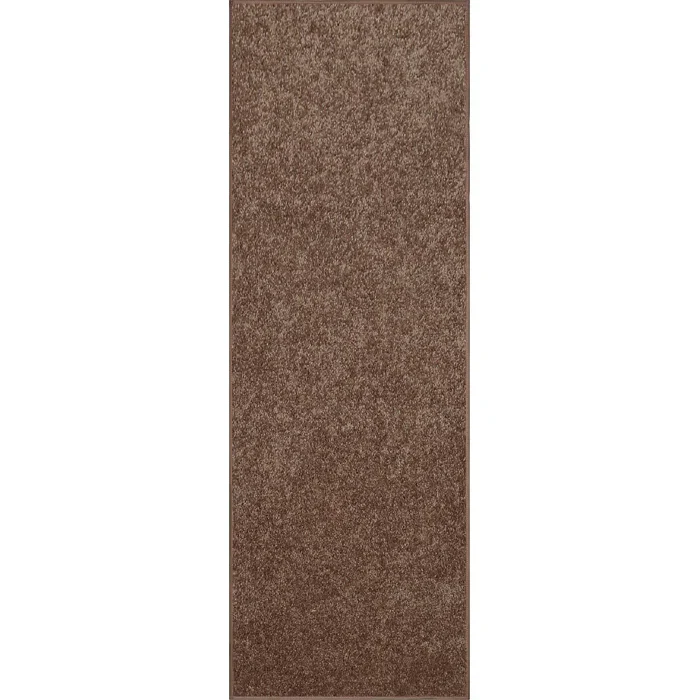 Antto Solid Low-Pile Brown Rug 2' x 8',