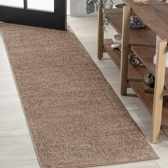 Antto Solid Low-Pile Brown Rug 2' x 8', - Image 2
