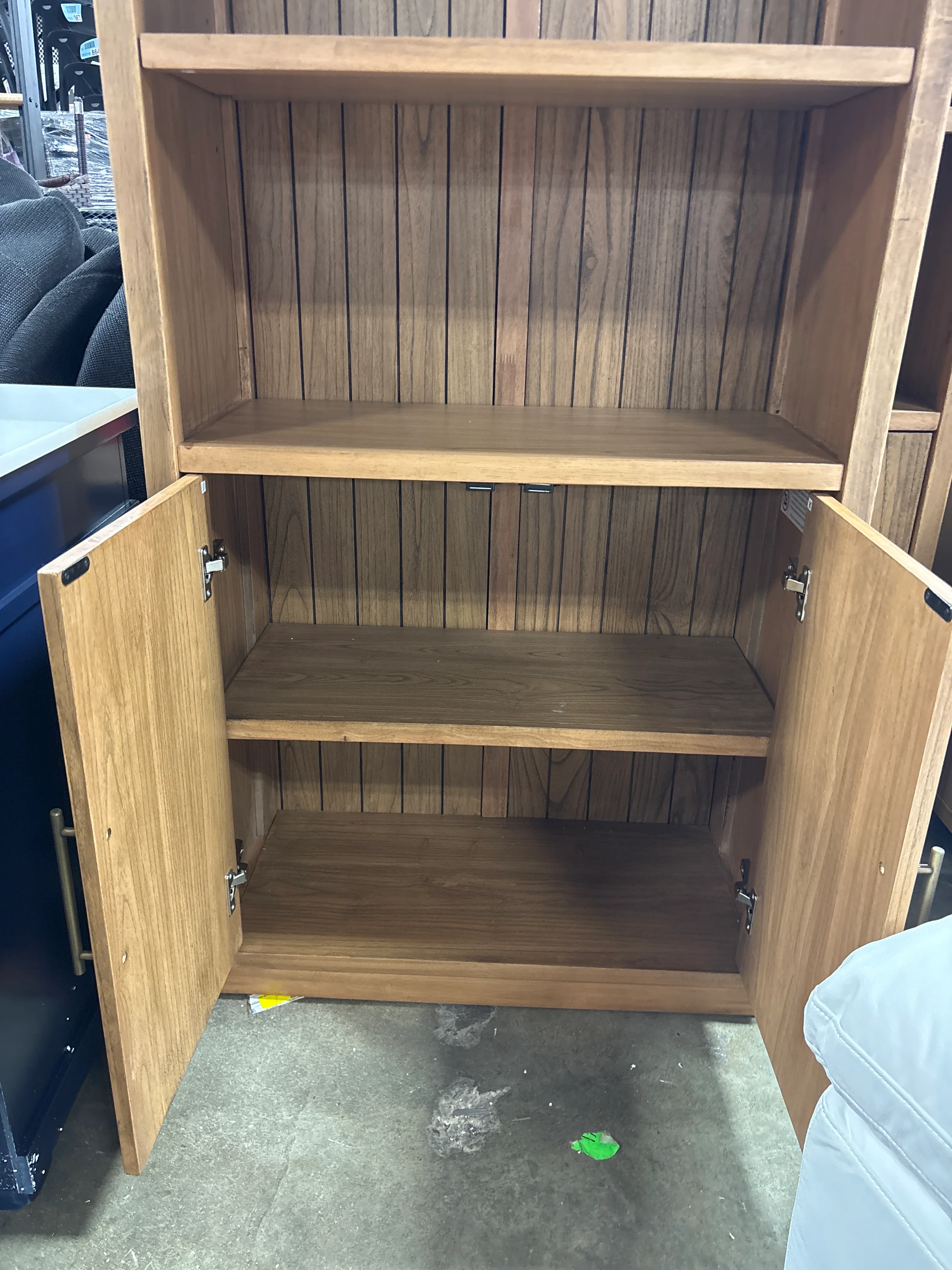 Arch Bookshelf with Doors Aged Oak SHOWROOM ITEM - Image 4