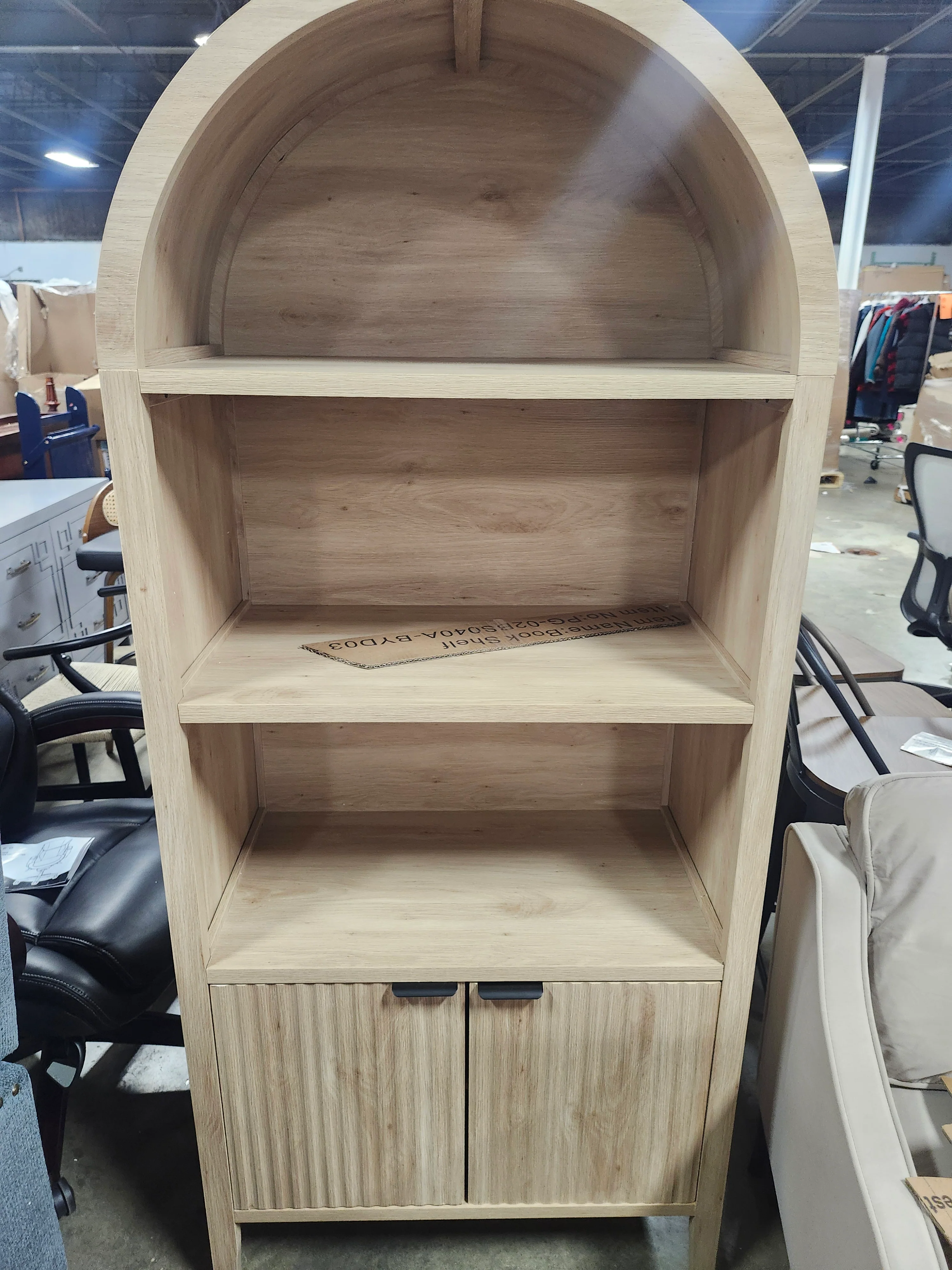 Arched Bookcase with Fluted Doors SHOWROOM ITEM - Image 2