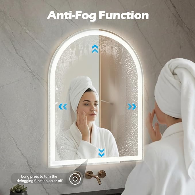 Arched LED Bathroom Backlit Mirror with Lights - Image 3
