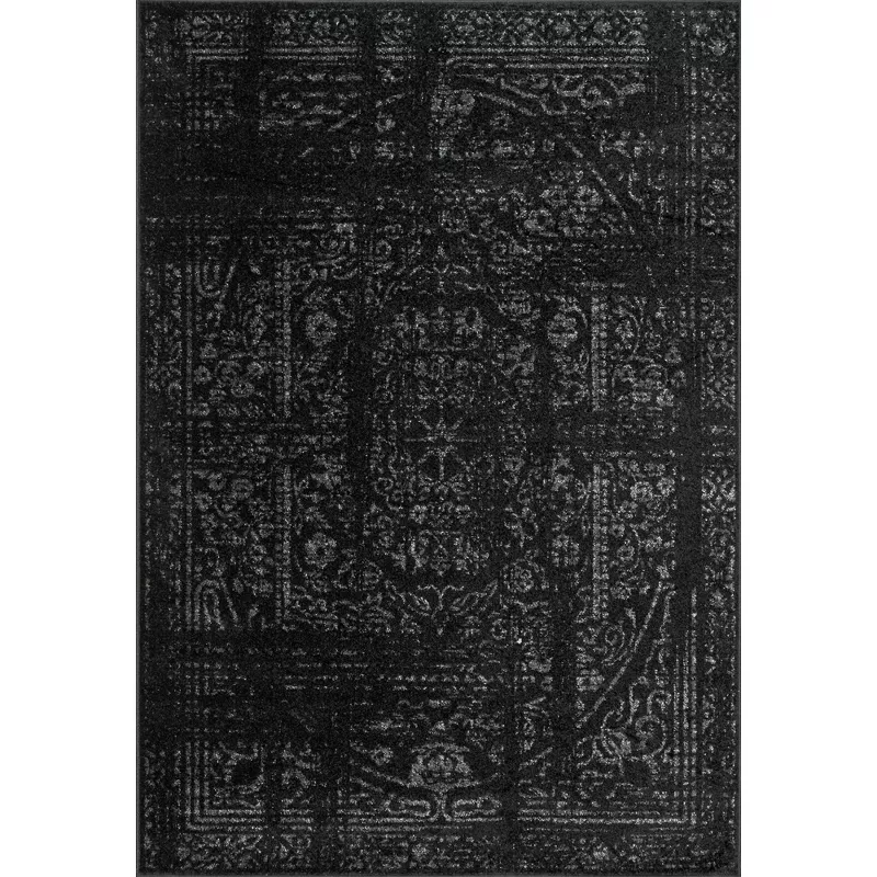 Arlena Medallion Indoor Area Rug, Black/Grey 8x12