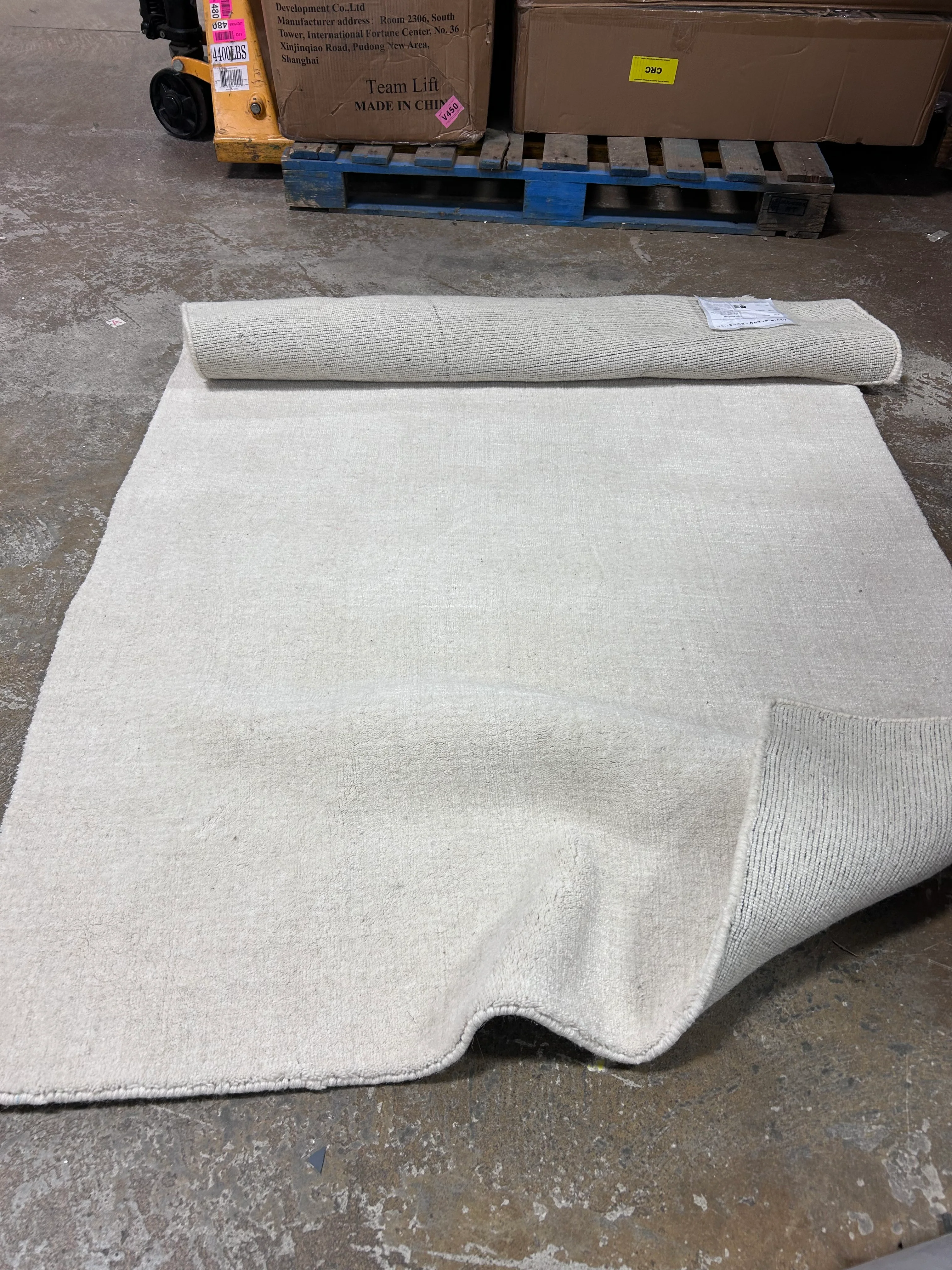 Arrel Speckled Wool-Blend Alabaster Area Rug 4 x 6 - Image 6