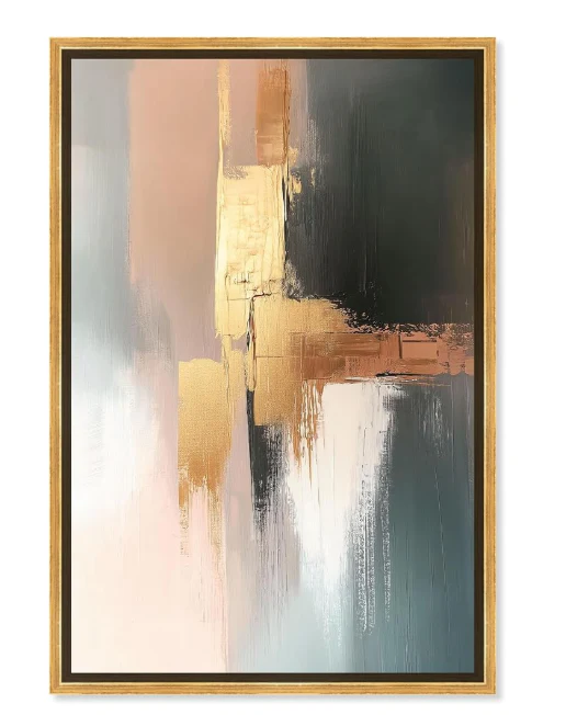 Art Remedy Soft Echoes of Nature Canvas Gold Leaf Wall Art, Gold Frame, 35x37