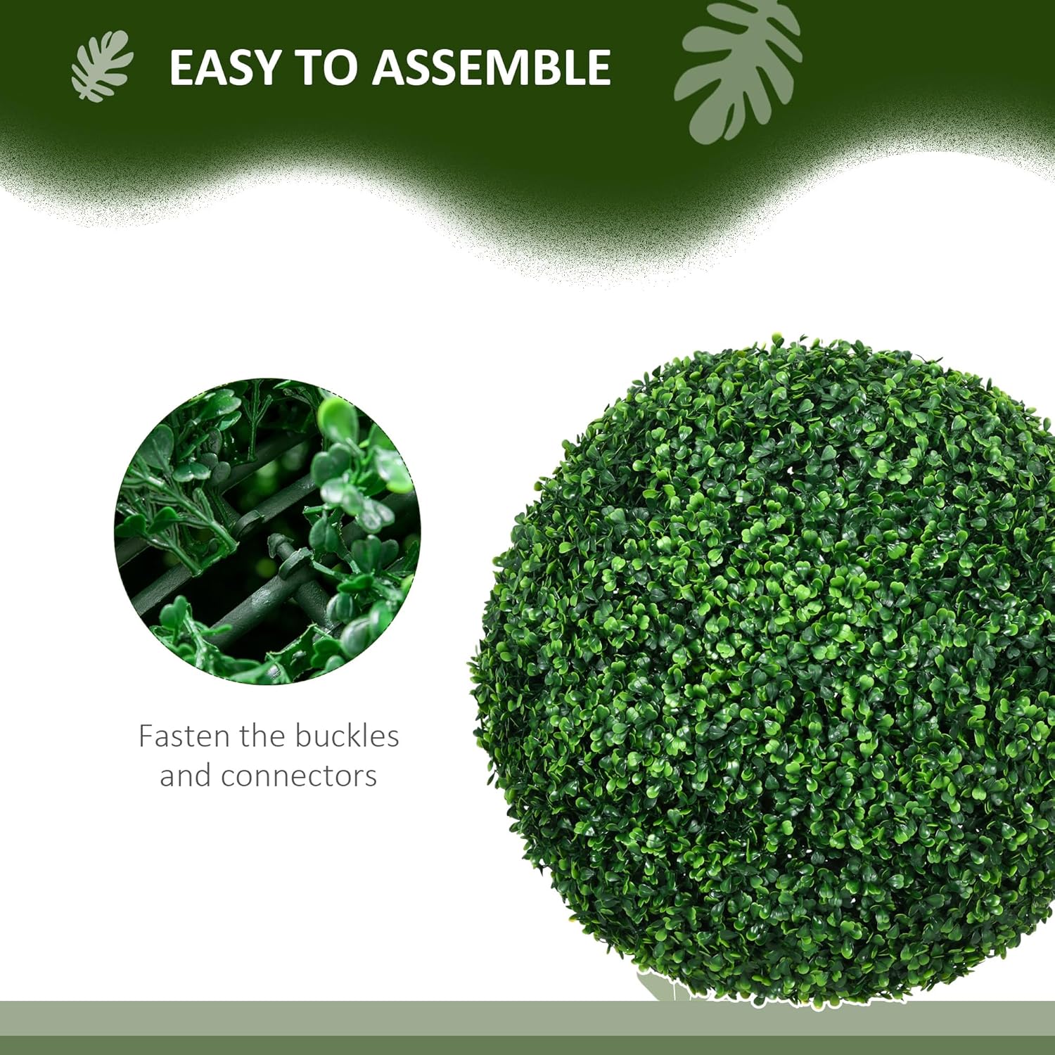 Artificial Boxwood Topiary Ball Set of 2, Green - Image 4