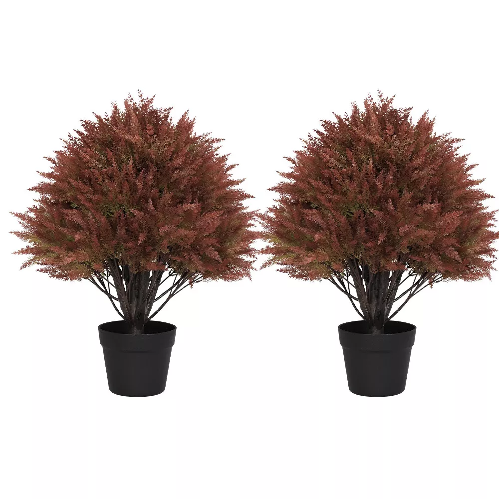 Artificial Cedar Topiary Ball Tree in Black Pot SHOWROOM ITEM