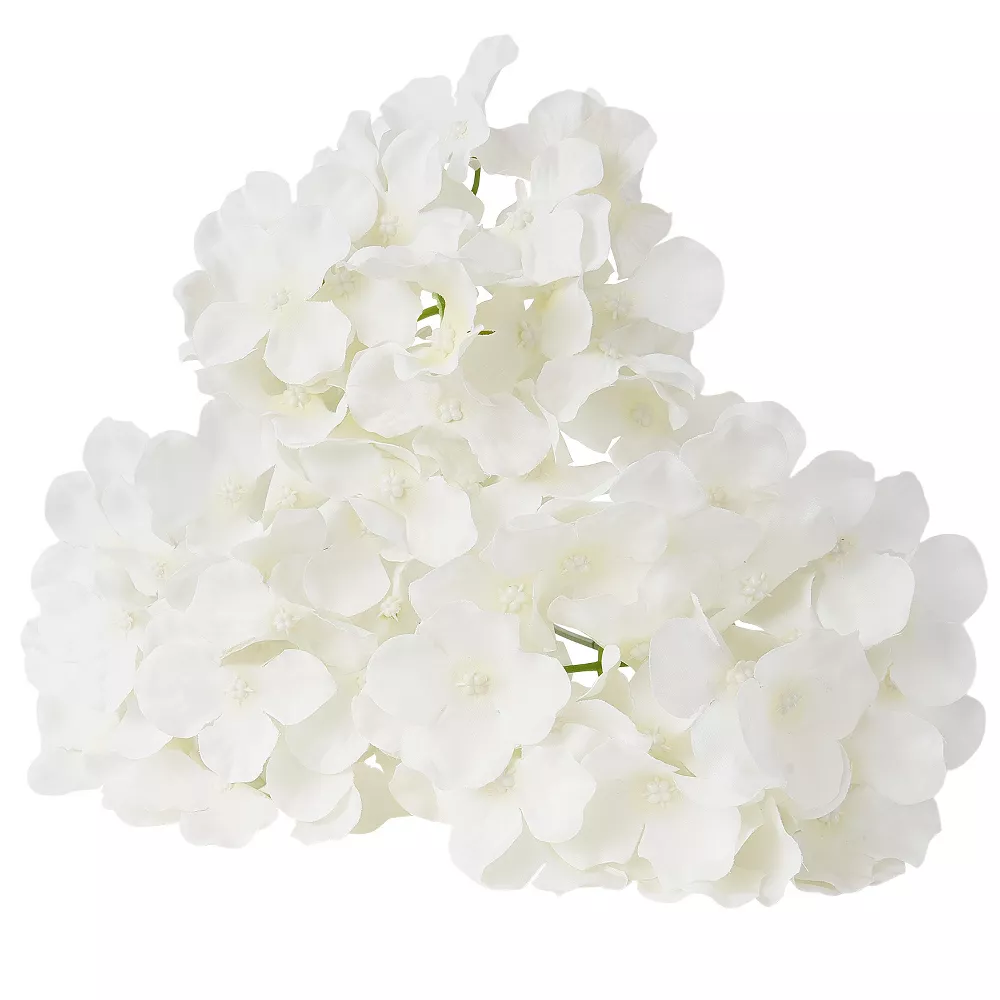 Artificial Flowers, 205 pcs Real Looking White Silk Fake Hydrangea Bulk, White
