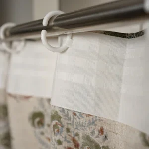 Artistic Block Print Linen Curtain Nature-Inspired, Mohini, Green - Image 3