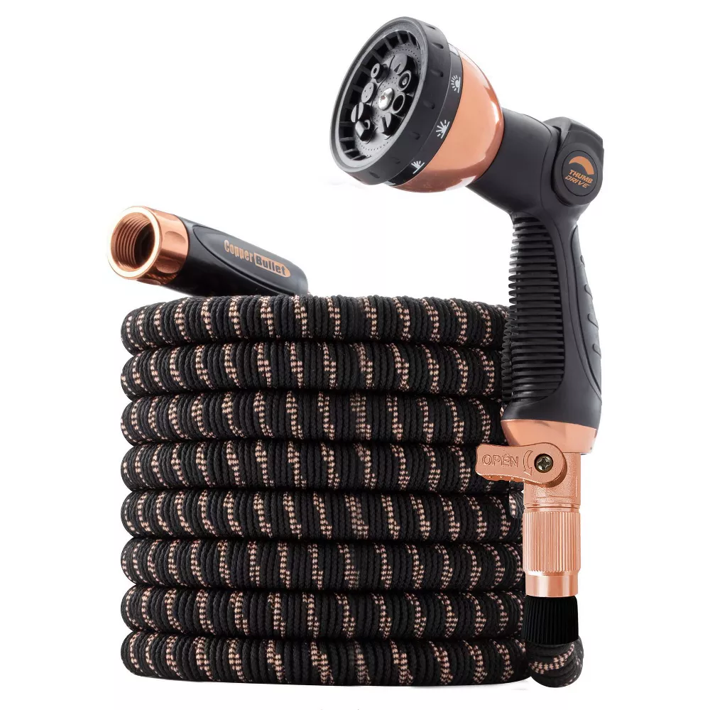 As Seen on TV Copper Bullet Thumb Spray Nozzle Black Expandable Hose