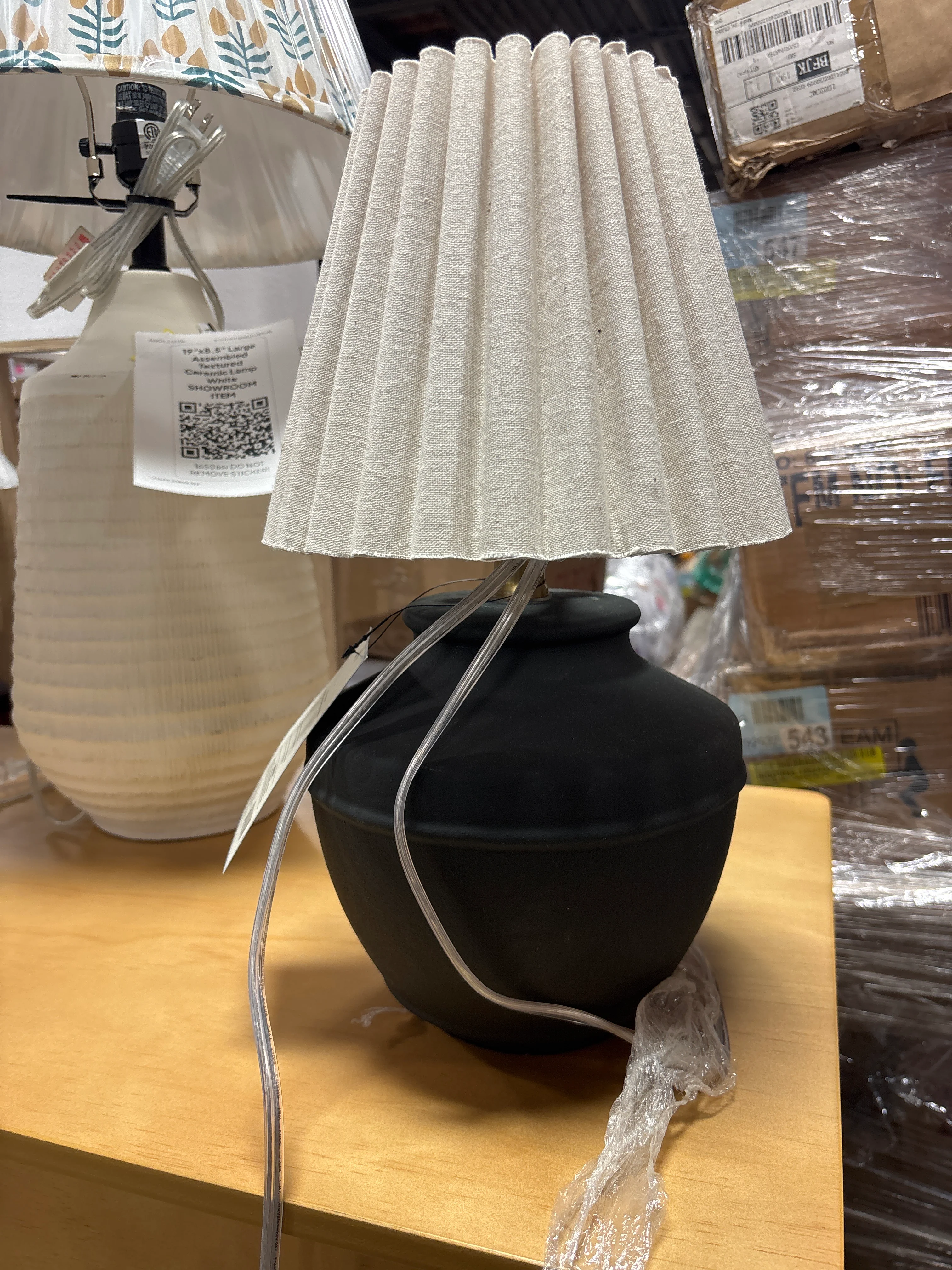 Assembled Ceramic Lamp Black SHOWROOM ITEM - Image 2