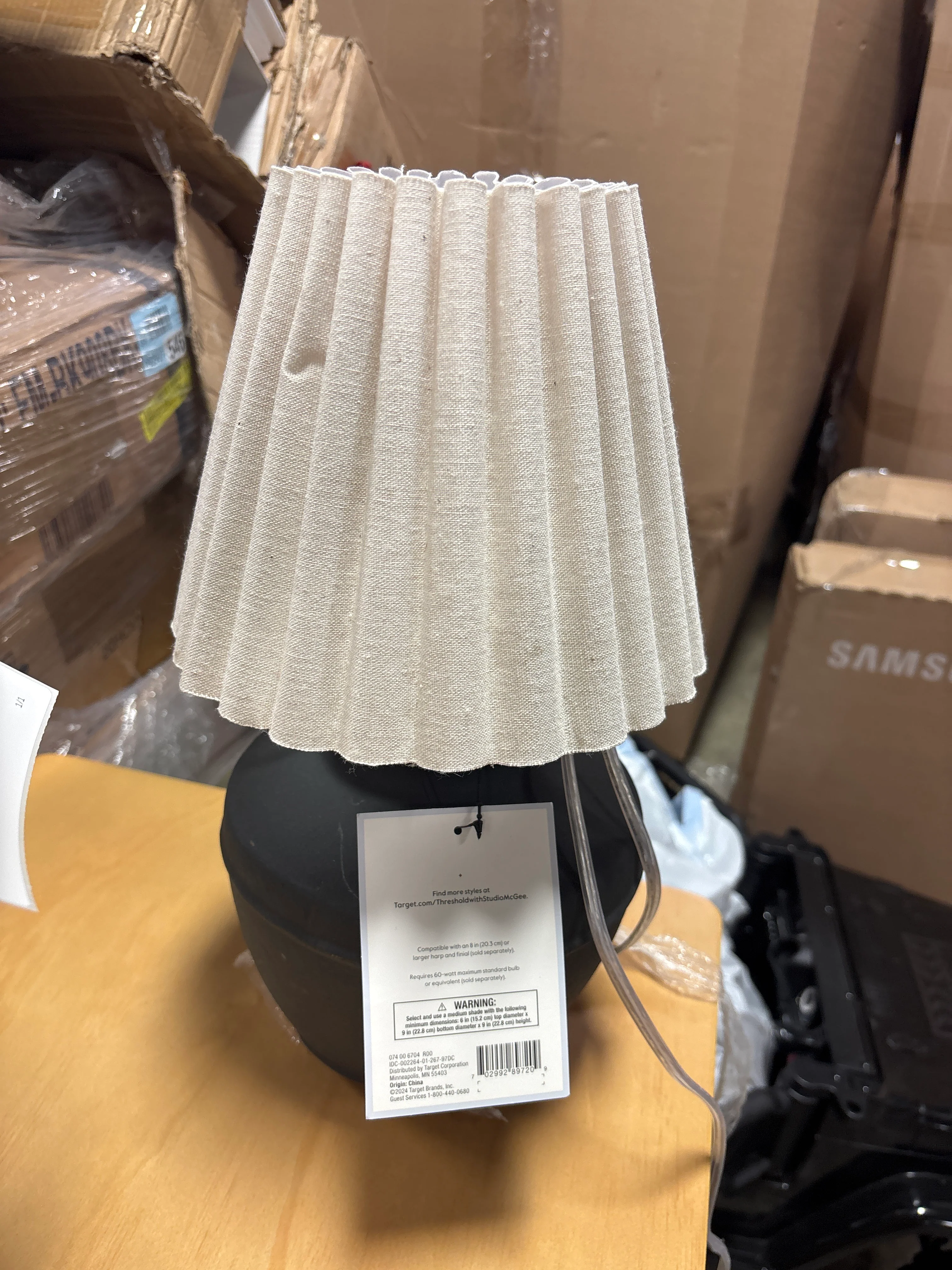 Assembled Ceramic Lamp Black SHOWROOM ITEM - Image 3
