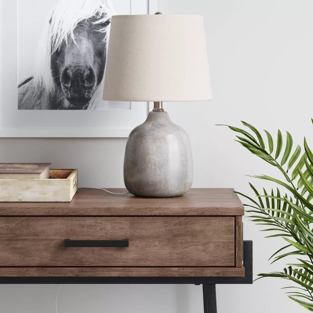 Assembled Ceramic Table Lamp Gray - Image 3