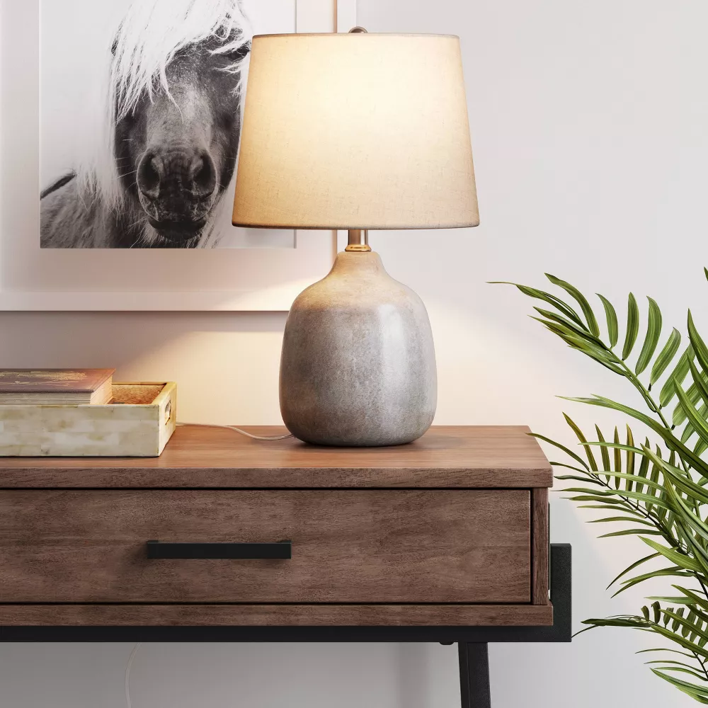 Assembled Ceramic Table Lamp Gray - Image 4