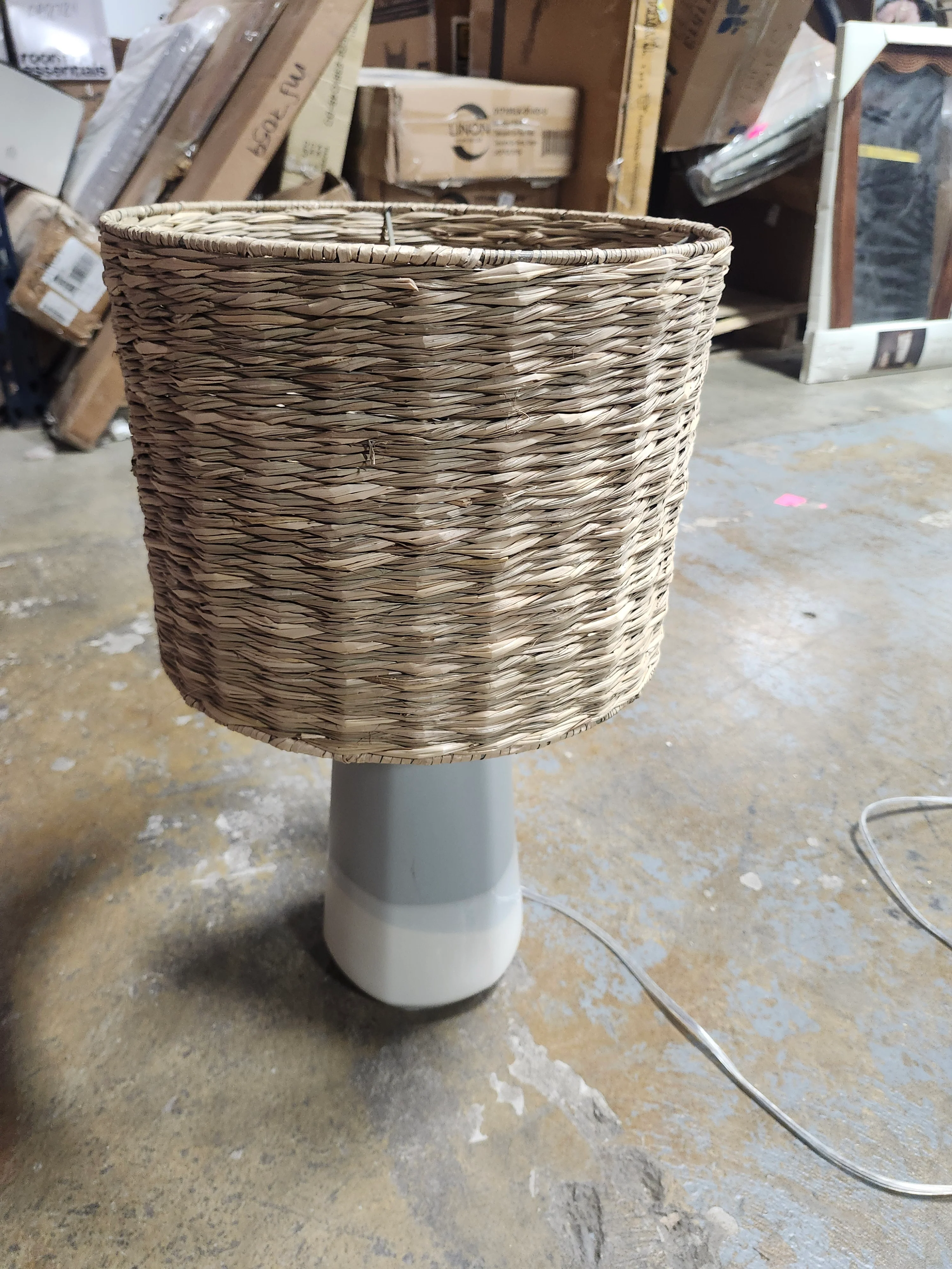 Assembled Dipped Ceramic Small Lamp Blue/White SHOWROOM ITEM - Image 2