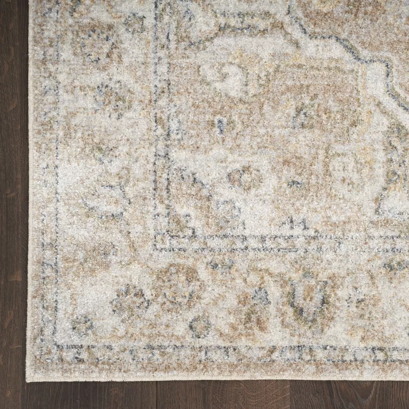 Astra Machine Washable 2'2" x 10' Beige Vintage Indoor Flatweave Rug - Image 3