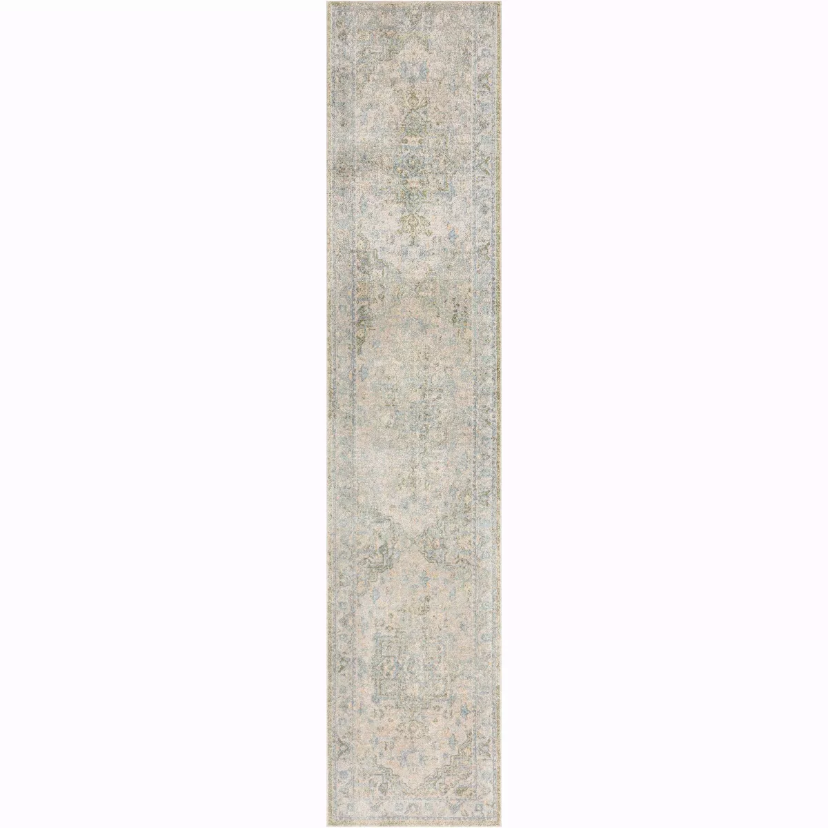 Astra Machine Washable Back to College Vintage Medallion Indoor Flatweave Rug 2'2" x 8'
