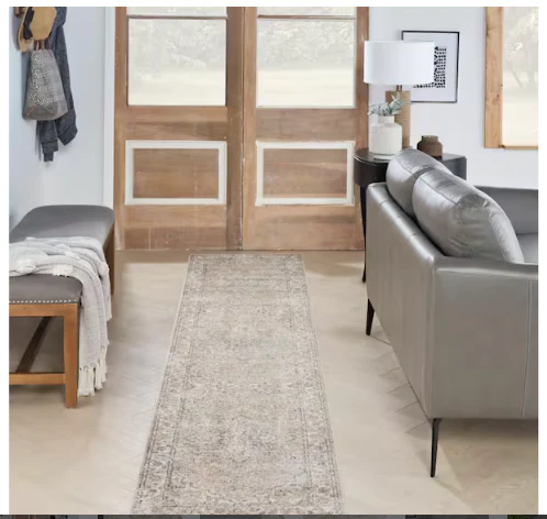Astra Machine Washable Beige Distressed Traditional Runner Area Rug 2'2"x8' - Image 5