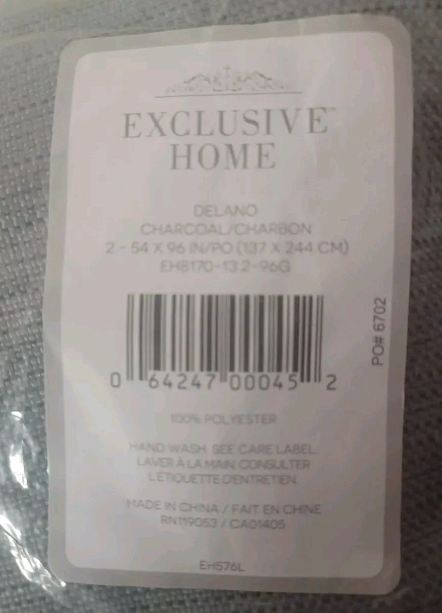 Set of 2 Indoor/Outdoor Grommet Top Curtain Panels In Charcoal - Image 2