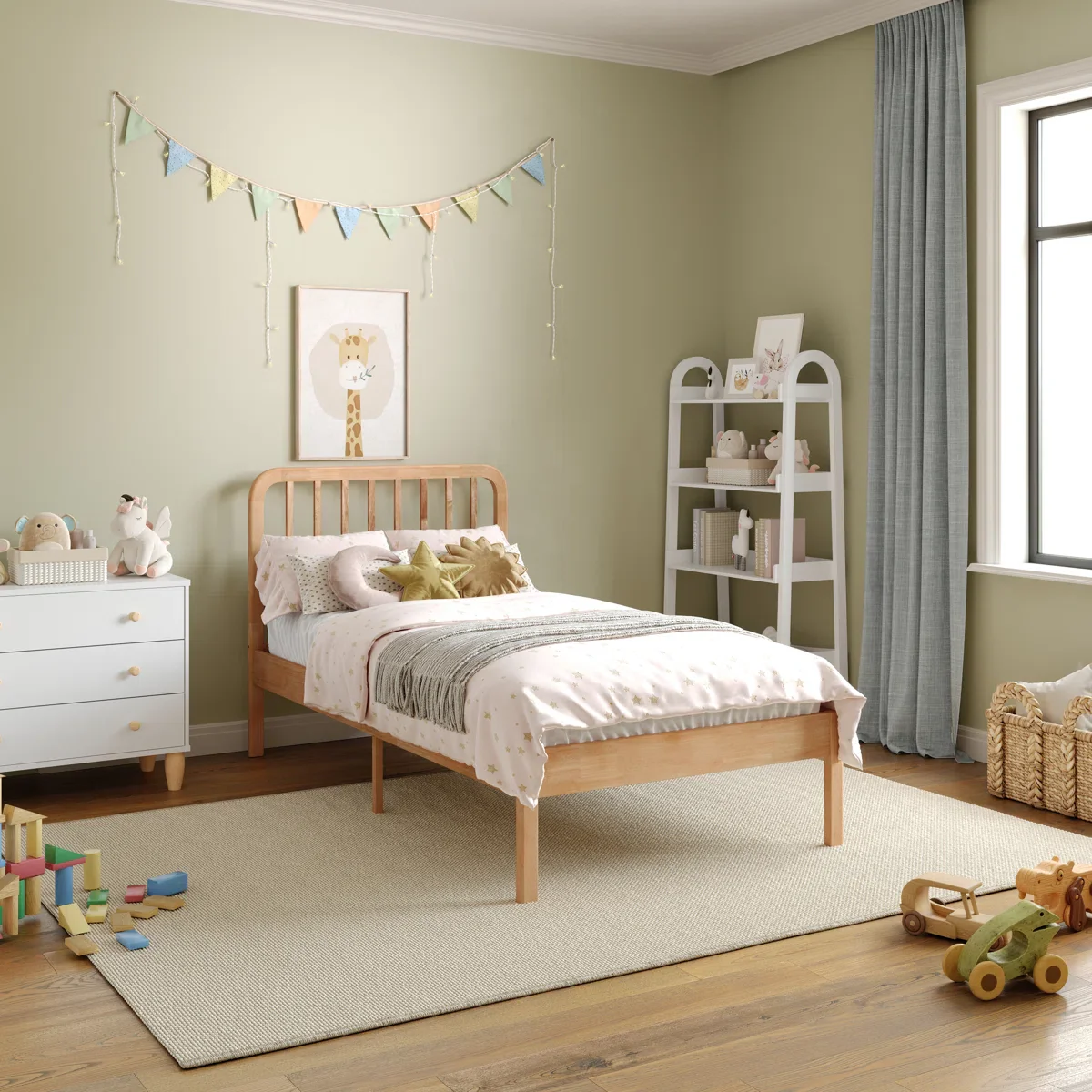 Aurey Wooden Platform Bed Frame - Twin - Image 5