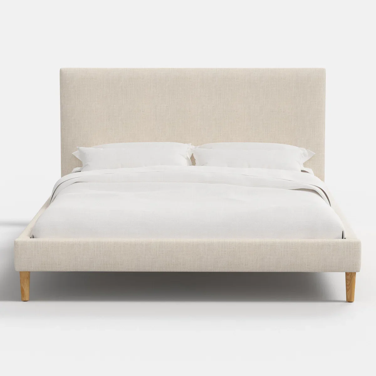 Avery Platform Bed In Linen Talc - King - 2 BOXES