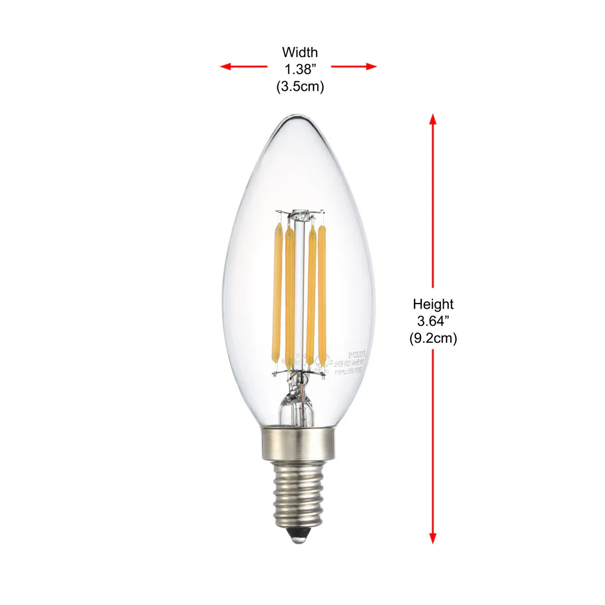 B10 E12 Dimmable LED Candelabra Light Bulb Set of 9 - Image 3