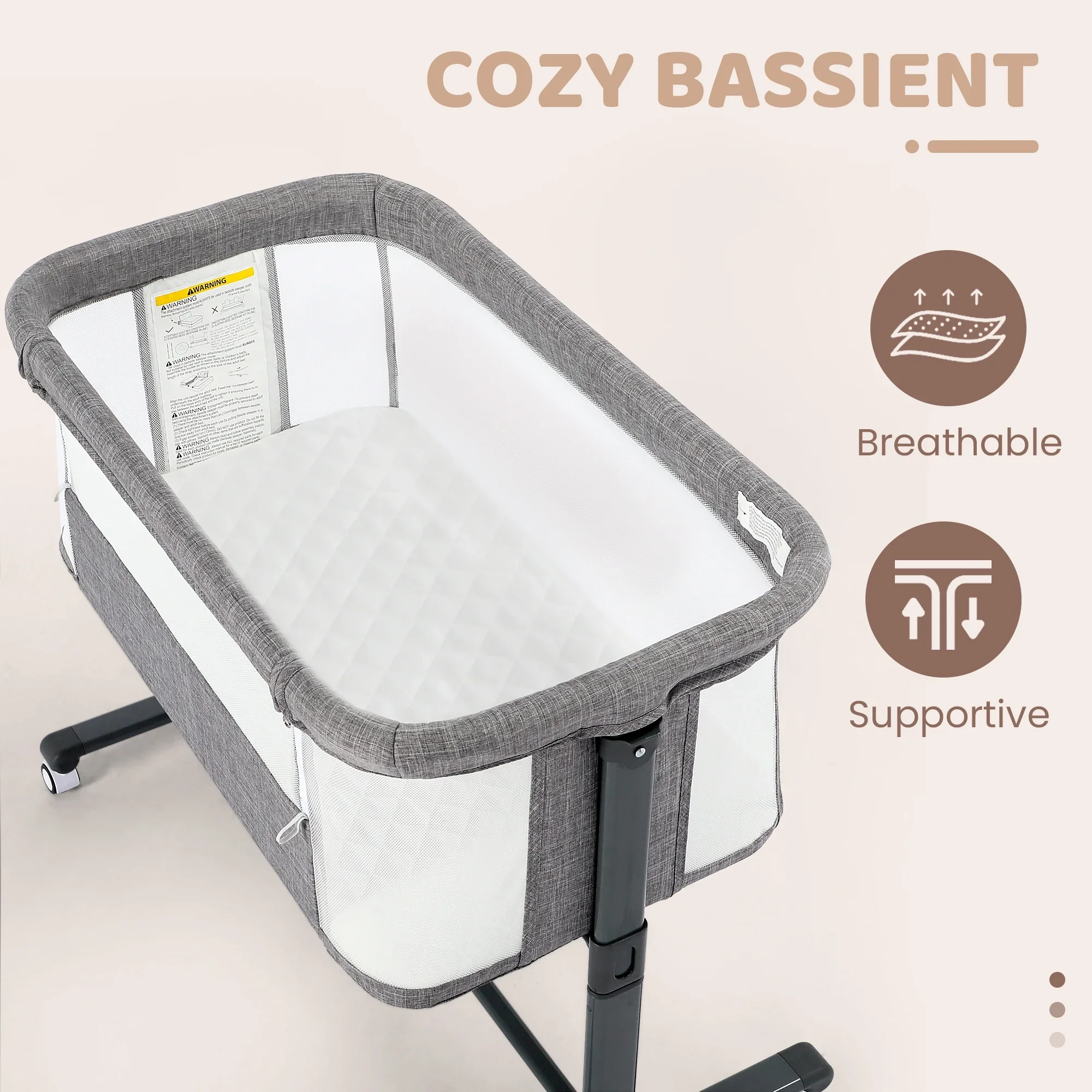Baby Bassinet with Wheels - Image 3