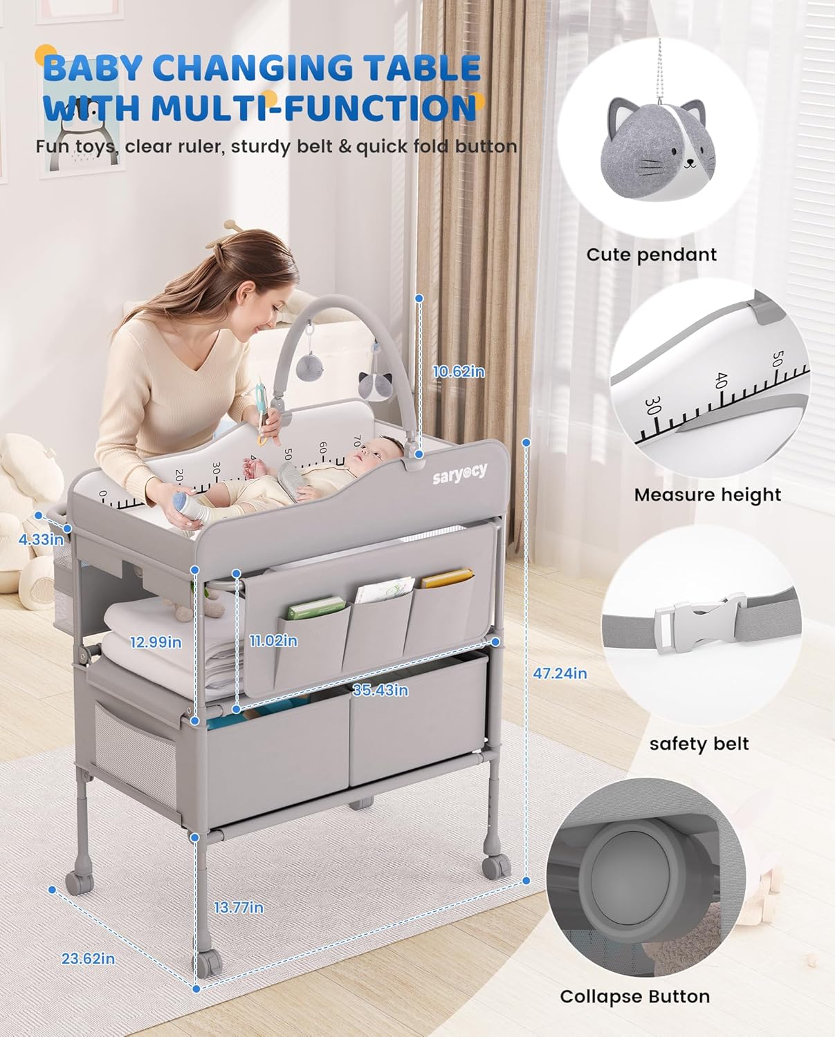 Baby Versatile Folding Waterproof Diaper Changing Station - Image 3