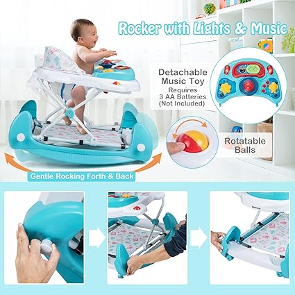 6-in-1 Foldable Baby Walker and Bouncer Combo - Image 3