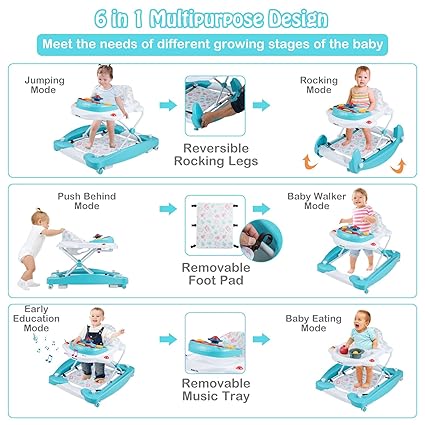 6-in-1 Foldable Baby Walker and Bouncer Combo - Image 4