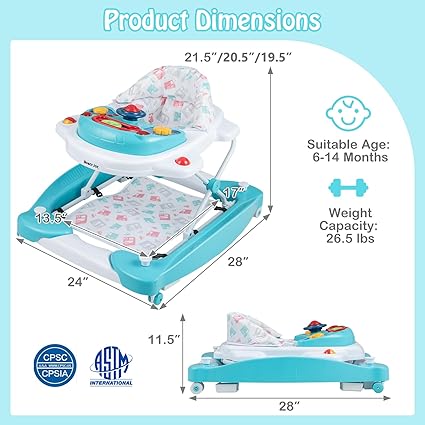 6-in-1 Foldable Baby Walker and Bouncer Combo - Image 5
