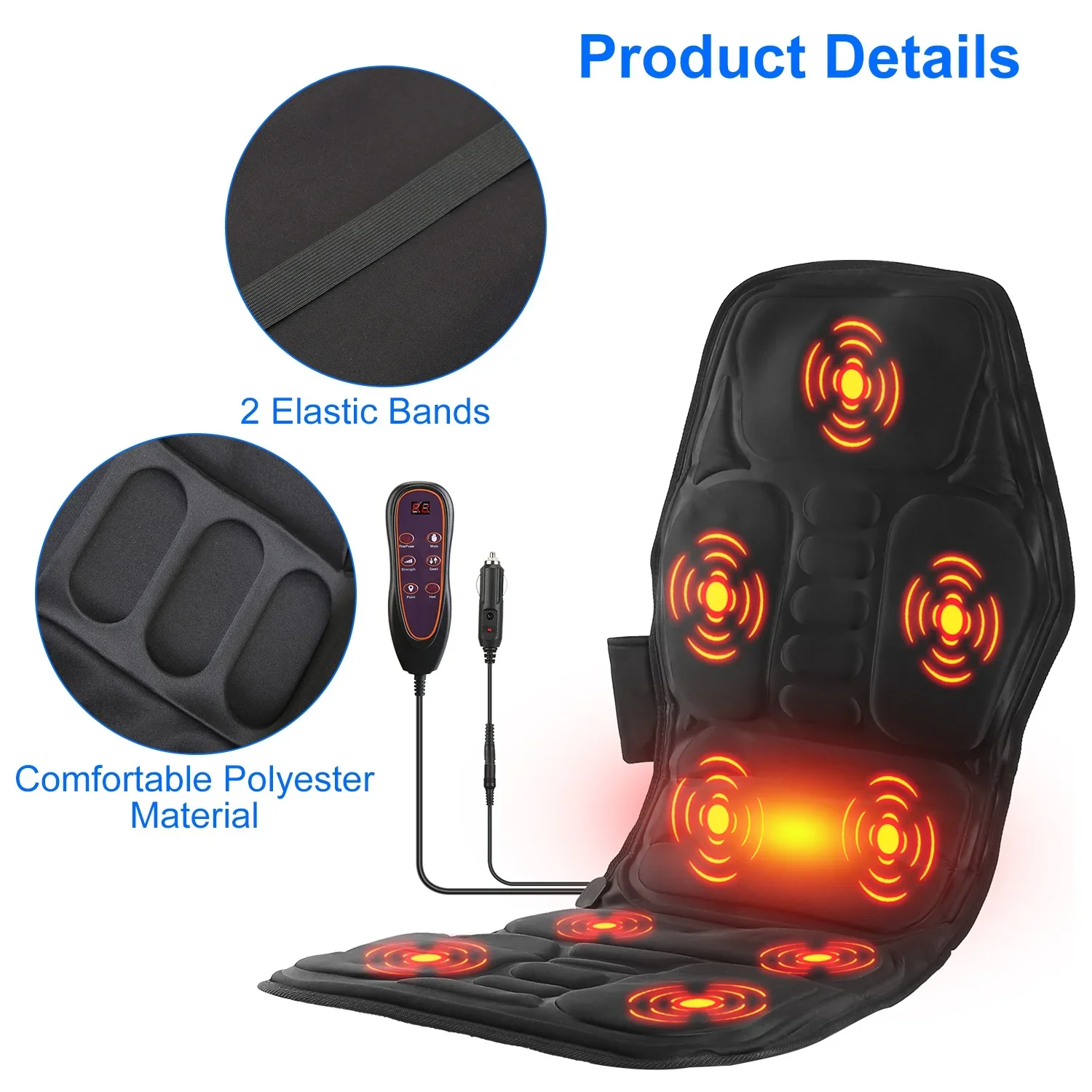 Back Massage Chair Pad with Heat - Image 3