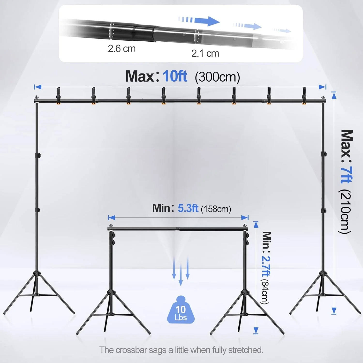 Backdrop Stand Photo Studio Adjustable Background Stand Support kit - Image 2