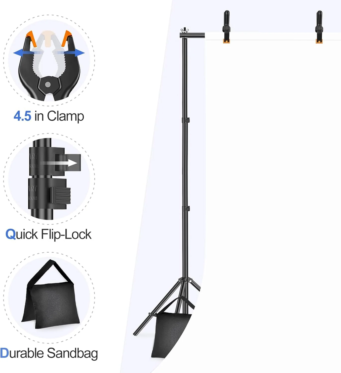 Backdrop Stand Photo Studio Adjustable Background Stand Support kit - Image 3