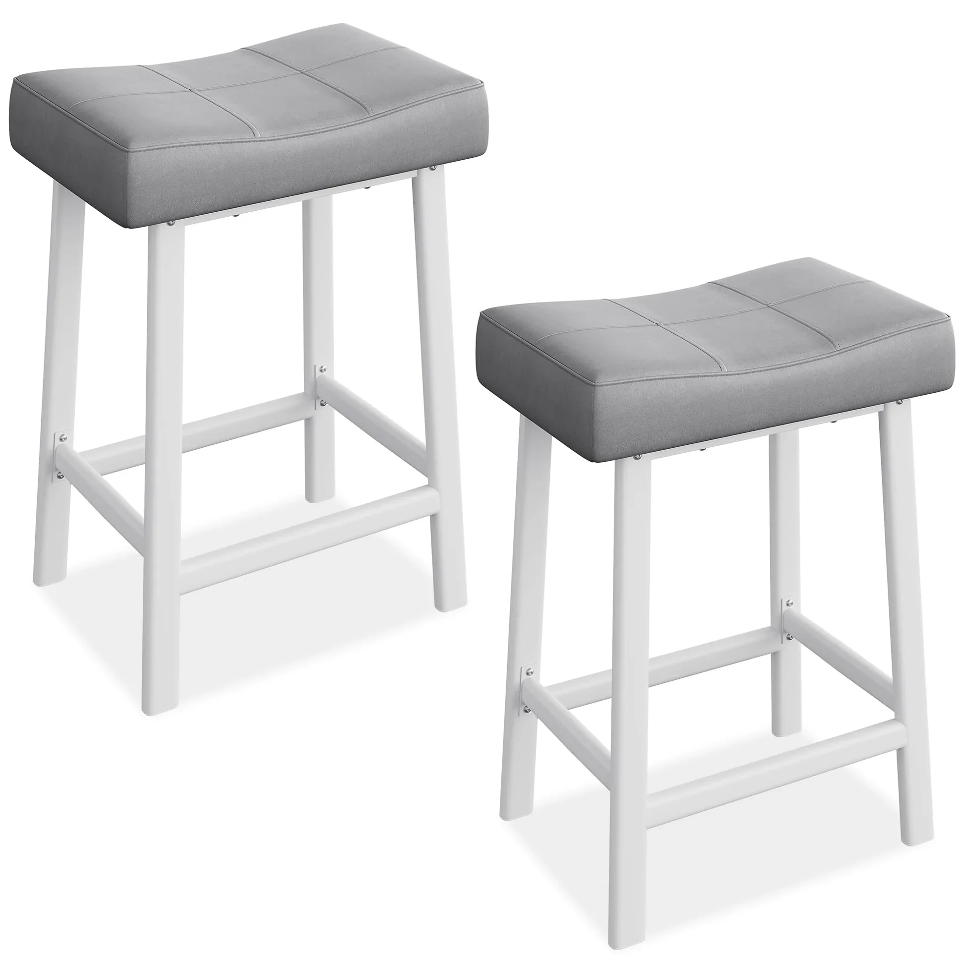Backless Saddle Barstools Set of 2
