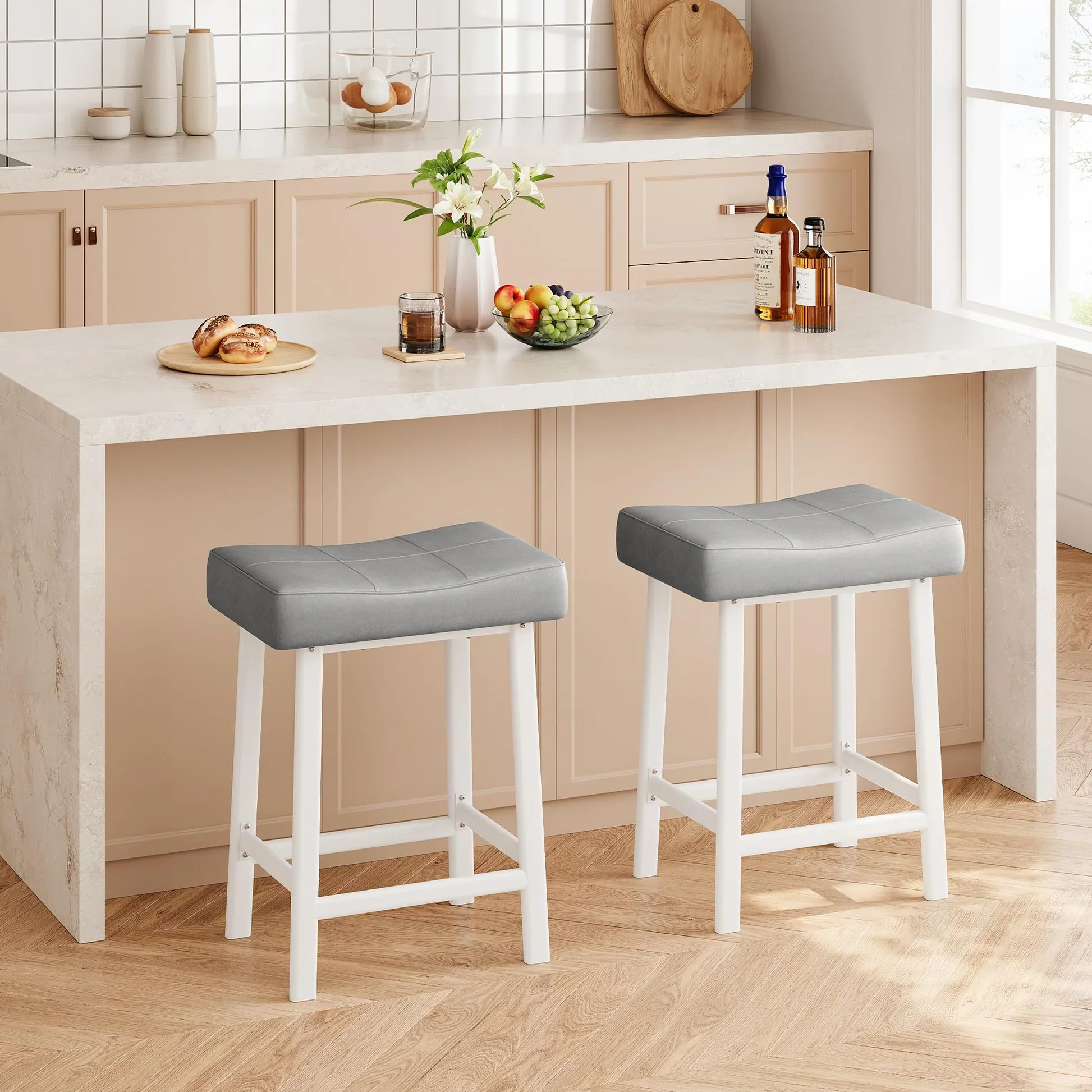 Backless Saddle Barstools Set of 2 - Image 4