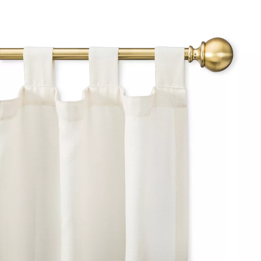 Ball Double Curtain Rod 66"-120" Brass - Image 2