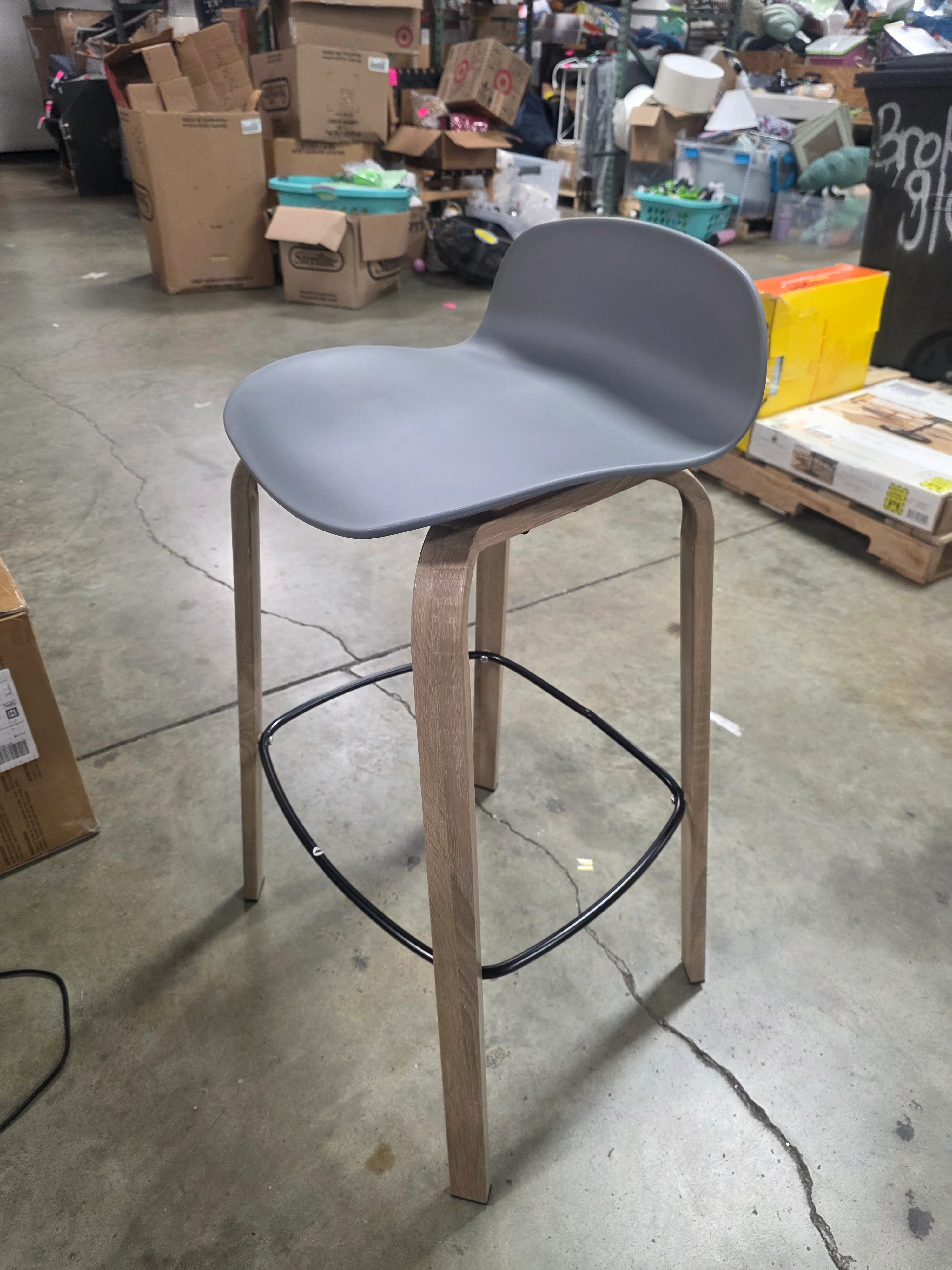 Bar Stool, Grey, 1-Piece - Image 6