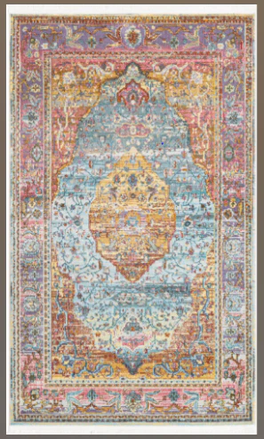 Baracoa Light Blue Area Rug 4'